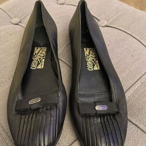 Black flats Italian Salvatore Ferragamo